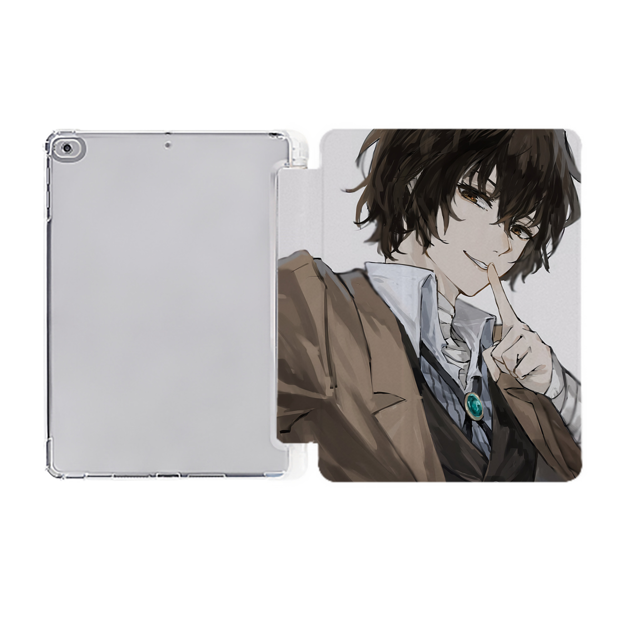（画像用） 文豪ストレイドッグス Bungo Stray Dogs IPad ケース ペン収納付き 三つ折りスタンド PUレザー×シリコン 対応機種9.5/10.5/10.9インチ